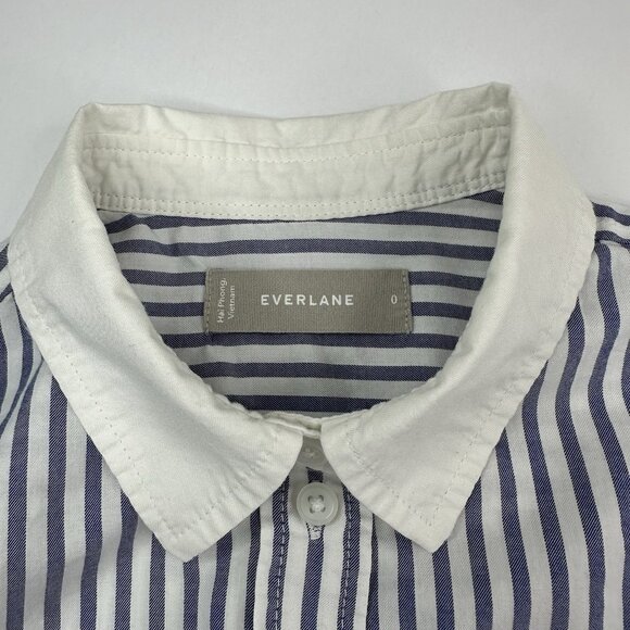 Everlane Women’s Mariner Blue Must-Have Cotton Silky Button Front Shirt 0/C39‎ - Picture 7 of 13